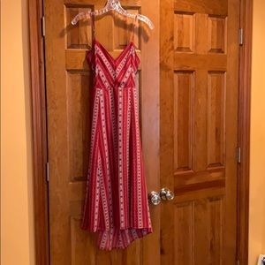 Calabash Rust Red Print Midi Dress